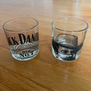 Jack Daniels Old No. 7 Whiskey Rocks Drink Glasses (Set of 2) - NWOT